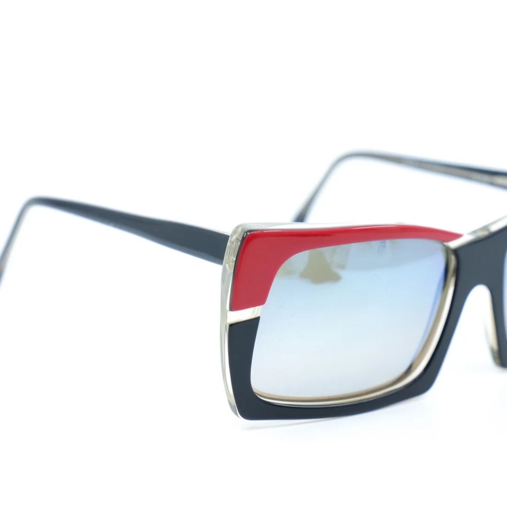 Ultra Graffitis France rectangular sunglasses Avante garde Black And Red 1980 - Picture 13 of 14